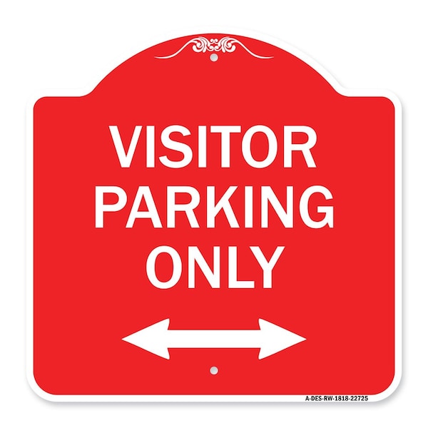 Visitor Parking Visitor Parking W/ Bidirectional Arrow Heavy-Gauge Alum, 18" x 18", RW-1818-22725